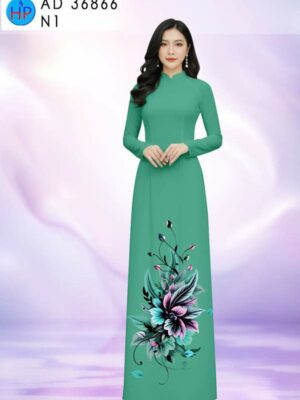 Vải Áo Dài Hoa In 3D AD 36866