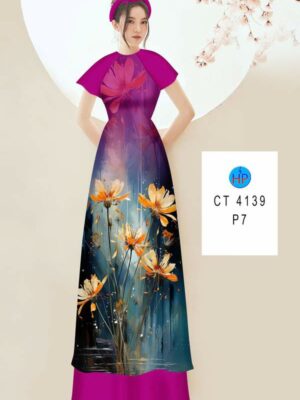 Vải Áo Dài Hoa In 3D AD CT4139