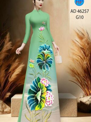 Vải Áo Dài Hoa Sen AD 46257