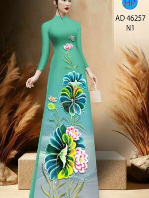 Vải Áo Dài Hoa Sen AD 46257