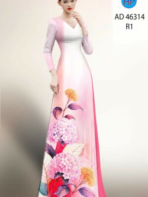 Vải Áo Dài Hoa In 3D AD 46314