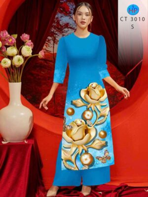 Vải Áo Dài Hoa In 3D AD CT3010