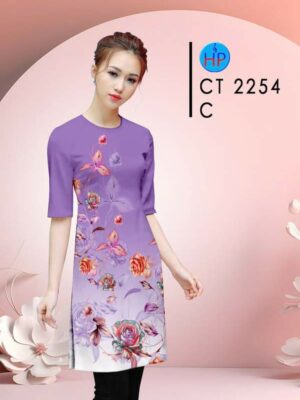 Vải Áo Dài Hoa Hồng AD CT2254