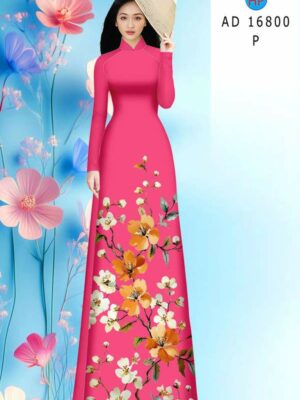 Vải Áo Dài Hoa In 3D AD 16800