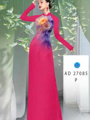 Vải Áo Dài Hoa In 3D AD 27085