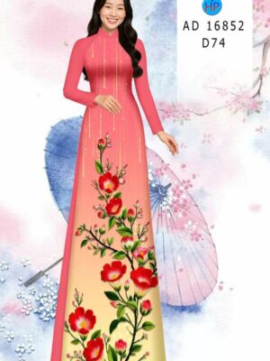 Vải Áo Dài Hoa In 3D AD 16852