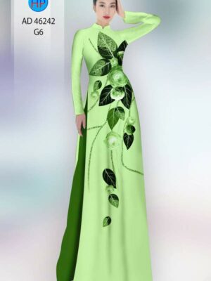 Vải Áo Dài Hoa Hồng AD 46242