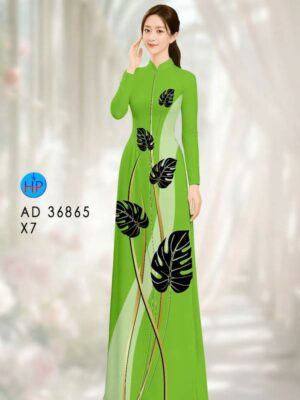 Vải Áo Dài Hoa In 3D AD 36865