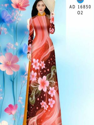 Vải Áo Dài Hoa In 3D AD 16850