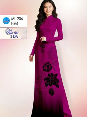 Vải Áo Dài Hoa In 4D AD ML206