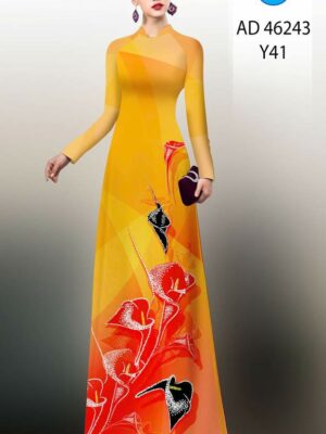 Vải Áo Dài Hoa Ly AD 46243