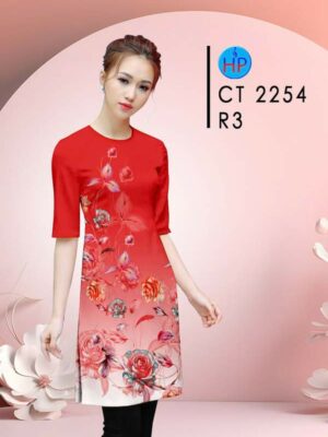 Vải Áo Dài Hoa Hồng AD CT2254