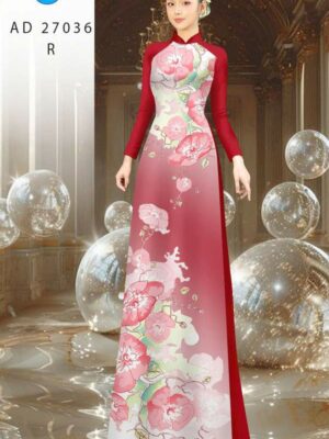 Vải Áo Dài Hoa In 3D AD 27036