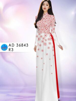 Vải Áo Dài Hoa In 3D AD 36843