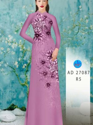 Vải Áo Dài Hoa In 3D AD 27087
