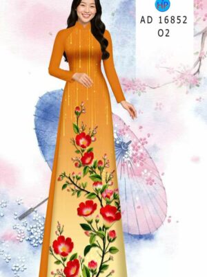 Vải Áo Dài Hoa In 3D AD 16852