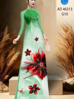 Vải Áo Dài Hoa In 3D AD 46313