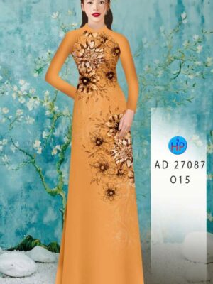 Vải Áo Dài Hoa In 3D AD 27087