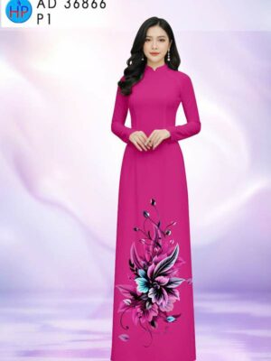 Vải Áo Dài Hoa In 3D AD 36866