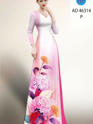 Vải Áo Dài Hoa In 3D AD 46314