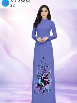 Vải Áo Dài Hoa In 3D AD 36866