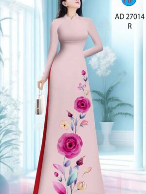 Vải Áo Dài Hoa Hồng AD 27014