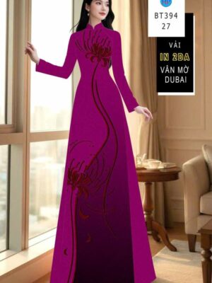 Vải Áo Dài Hoa In 4D AD BT394
