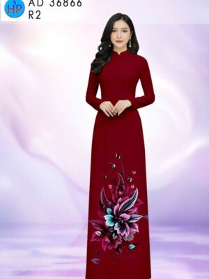 Vải Áo Dài Hoa In 3D AD 36866