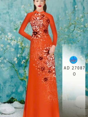 Vải Áo Dài Hoa In 3D AD 27087