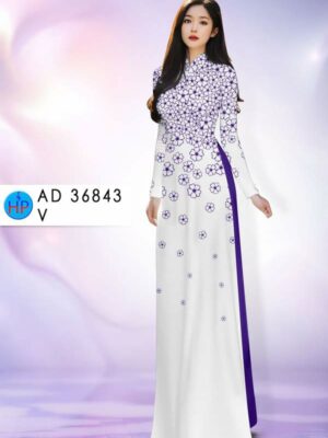 Vải Áo Dài Hoa In 3D AD 36843