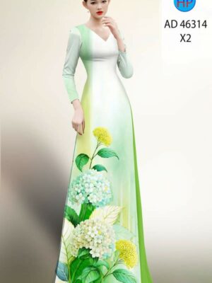 Vải Áo Dài Hoa In 3D AD 46314