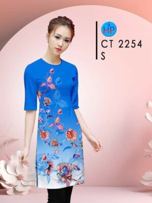 Vải Áo Dài Hoa Hồng AD CT2254