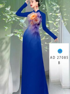 Vải Áo Dài Hoa In 3D AD 27085