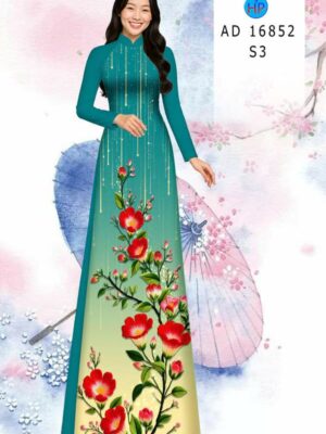 Vải Áo Dài Hoa In 3D AD 16852