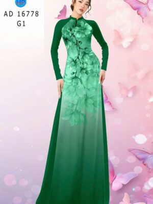 Vải Áo Dài Hoa In 3D AD 16778
