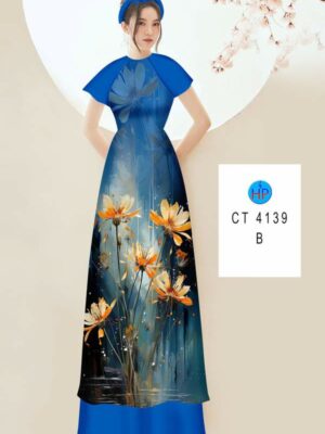 Vải Áo Dài Hoa In 3D AD CT4139