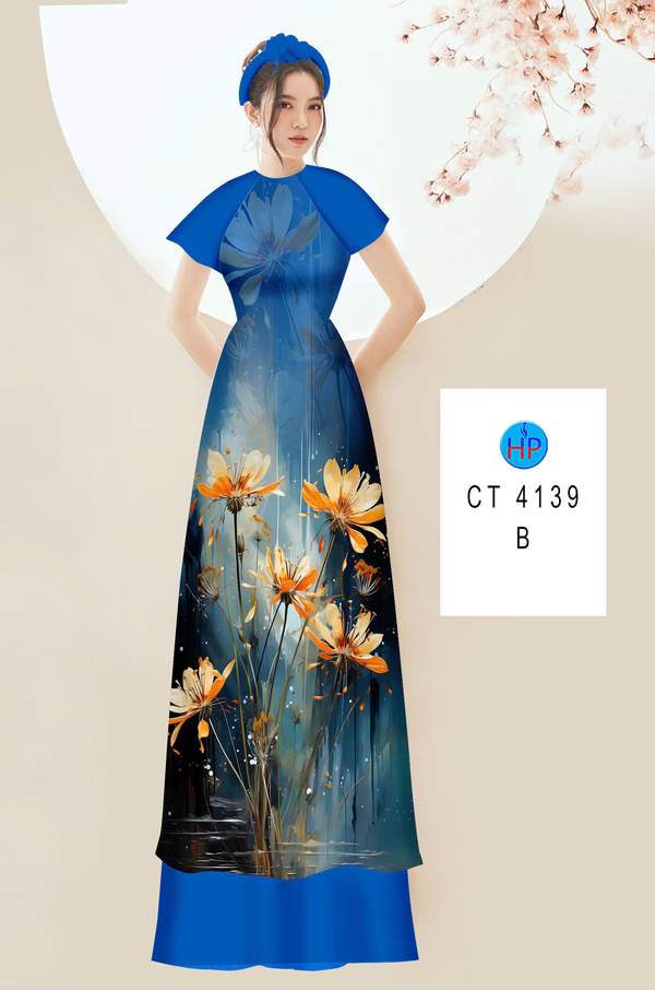 Vải Áo Dài Hoa In 3D AD CT4139