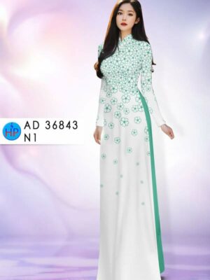 Vải Áo Dài Hoa In 3D AD 36843