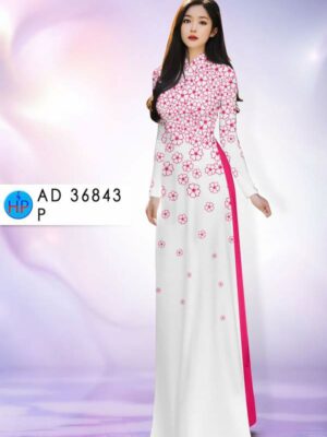 Vải Áo Dài Hoa In 3D AD 36843