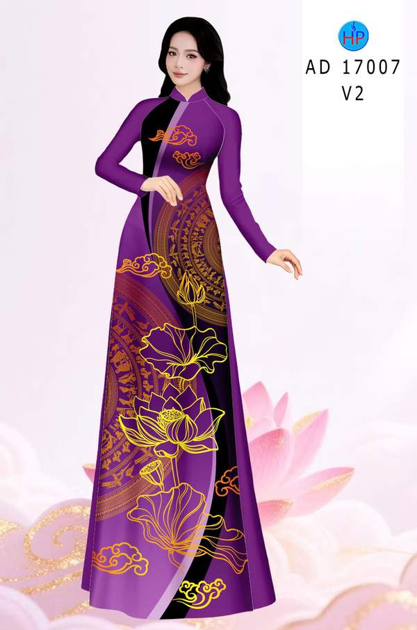 Vải Áo Dài Hoa Sen AD 17007
