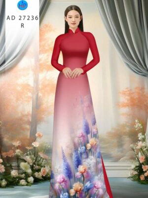Vải Áo Dài Hoa In 3D AD 37236
