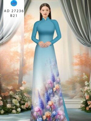 Vải Áo Dài Hoa In 3D AD 37236