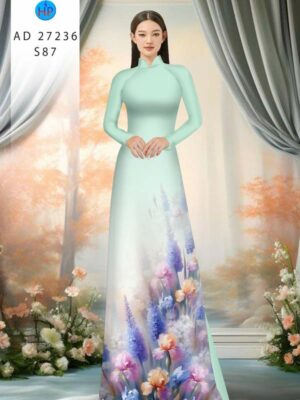 Vải Áo Dài Hoa In 3D AD 37236