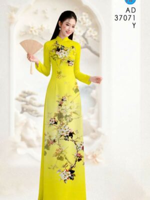 Vải Áo Dài Hoa Đào AD 37071