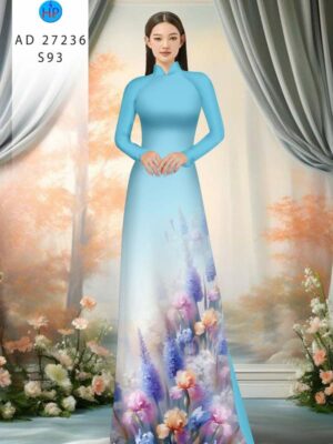 Vải Áo Dài Hoa In 3D AD 37236