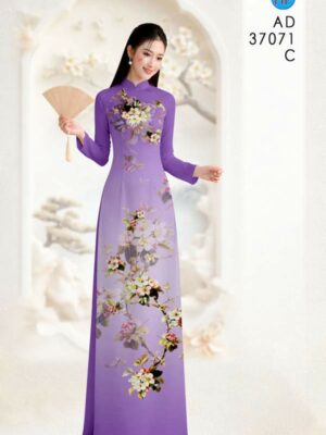 Vải Áo Dài Hoa Đào AD 37071