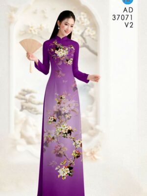 Vải Áo Dài Hoa Đào AD 37071