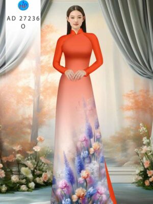 Vải Áo Dài Hoa In 3D AD 37236