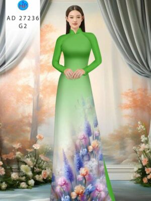 Vải Áo Dài Hoa In 3D AD 37236