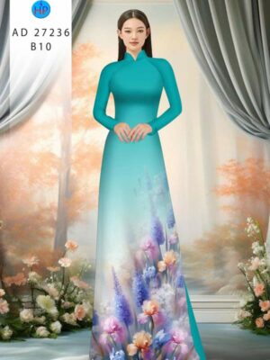 Vải Áo Dài Hoa In 3D AD 37236